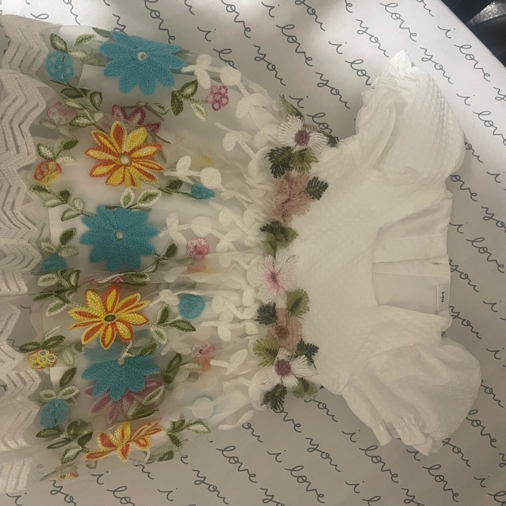 Floral Embroidered White Dress